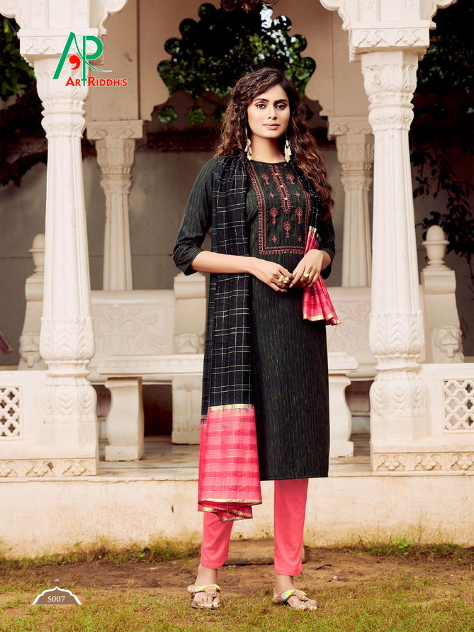 Art Riddhs Rrr Ethnic Wear South Cotton Heavy  Kurti With Dupatta Collection